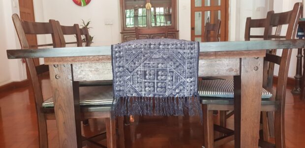 Table runner handwoven organic hemp