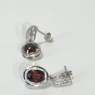 Garnet 92.5 Silver Earrings